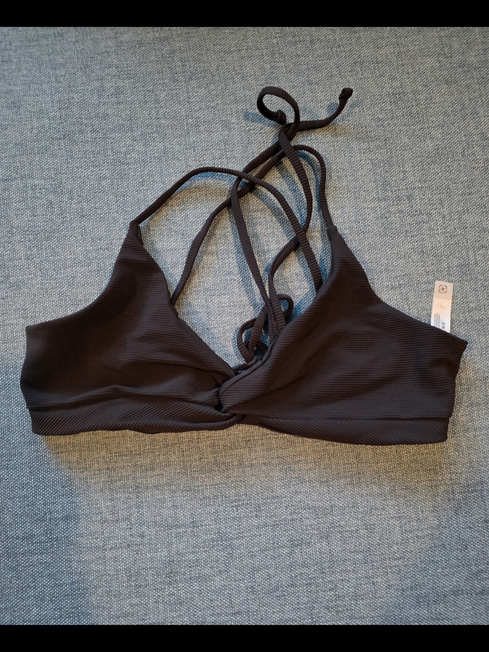Black Twisted Front Bikini Top